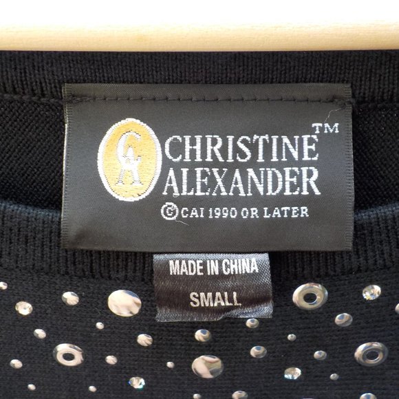 NWT Christine Alexander Embellished Top Black SZ S - Picture 4 of 16